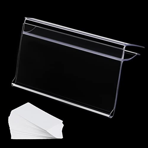 Glass Shelf Label Holders 50 pcs with Inserts Fits 1/4" to 3/8" Glass Shelving - size: 8mm ( 50 pcs)