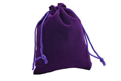 Sansam 50pcs Small Drawstring Velvet Jewelry Pouches, 4.0x4.8 Inch Purple Drawstring Velvet Gift Bags,Treat Favor Bags for Wedding, Party, Shower - color: Purple