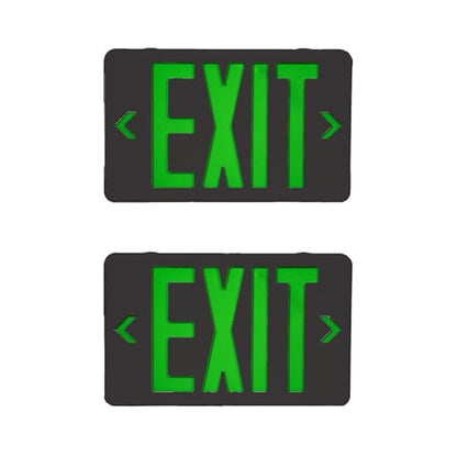2 Pack LED Emergency Exit Sign, Universal Mount OSHA Compliant - color: Black Green, size: 2 Pack