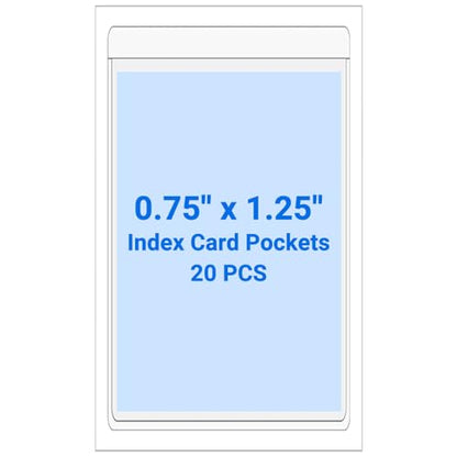 20 PCS Clear Self Adhesive Plastic Label Pockets, Top Loading Business & Library Index Card Holders, Peel and Stick Sleeves for Storage Bins, Totes, Binders and Drawers (0.75 x 1.25 Inch) - size: 0.75" x 1.25", style: Vertical