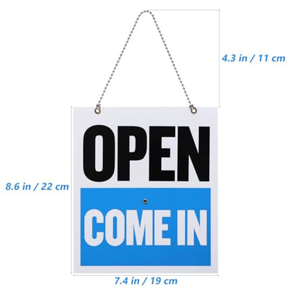 NUOBESTY Sign Double Sided Open/Will Return Sign with Clock Hands,7.4 × 8.6