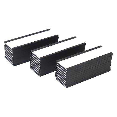 C Channel Magentic Label Holders 1x3 Inches with Paper Inserts and Clear Plastic Protectors, Pack of 30, Magnetic Data Card Holders File Cabinet Labels - size: 1"x3"-30pcs
