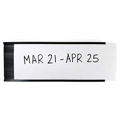 SmartSign (10-Pack) Magnetic C Channel Card Label Holders - 3" x 8" Metal Racks and Shelf Label Holders with Paper Inserts - size: 3" x 8" pack of 10