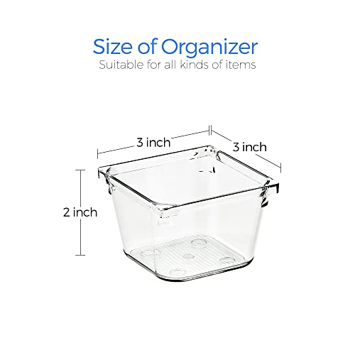 Ravinte 6 Pack Drawer Organizer, 3" X 3" Plastic Storage Bins - size: 3" x 3"