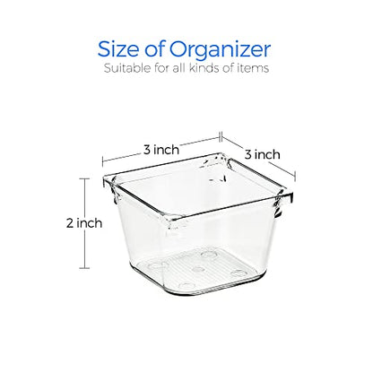 Ravinte 6 Pack Drawer Organizer, 3" X 3" Plastic Storage Bins - size: 3" x 3"