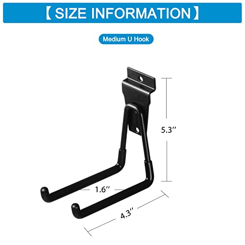 4 Inch Slatwall Hooks - Heavy Duty Slatwall Accessories for Garage, Black (10 Pack)