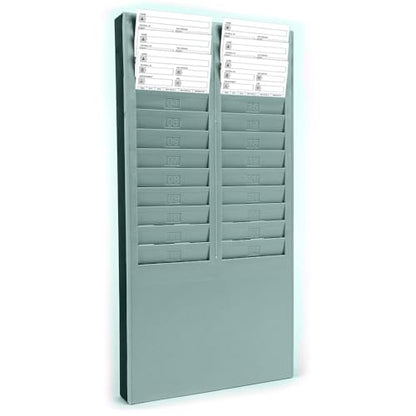 uPunch Time Card Rack, 24 Pockets, Gray
