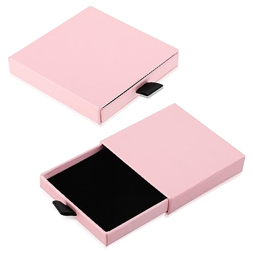 Yolev 2 Pack Jewelry Gift Boxes Cardboard Jewelry Boxes, 2.9x3.1x0.7Inch Small Gift Boxes for Bracelets Earrings Necklaces Jewelry Gift (Pink) - color: Pink