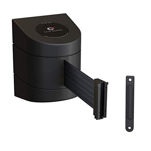 Crowd Control Warehouse WMB-220 Wall Mount Retractable Belt Barrier, 15 Ft - color: Black Belt with Black ABS Case, size: 15 foot belt