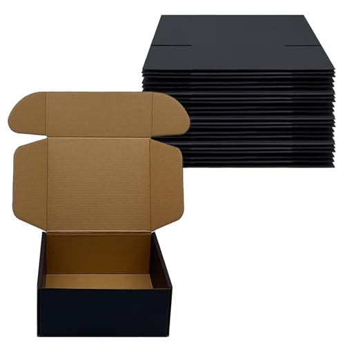24 Pack 7x6x3 inch Black Shipping Boxes, Cardboard Packaging Mailing Boxes - size: 7x6x3 Inches