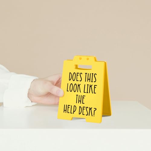Funny Office Desk Sign – Sarcastic Cubicle Decor for Coworker, Boss, Employee – Gag Gift for Birthday, Christmas, or White Elephant - style: HELP DESK-Y