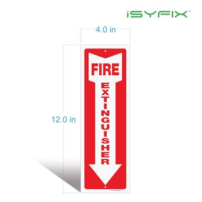 iSYFIX Fire Extinguisher Reflective Signs, 4x12 Inch, 10 Pack - color: PLASTIC REFECTIVE