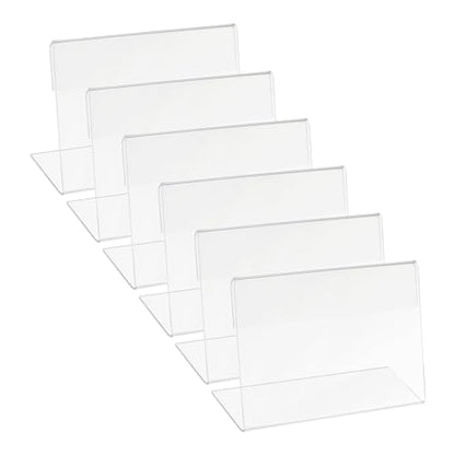 PATIKIL 3x4 Mini Acrylic Sign Holder with Tape Adhesive Clear 8Pcs
