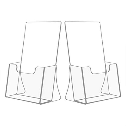 NIUBEE Acrylic Bi-Fold Brochure Holder 8.5 x 5.5, Flyer Holder Stand,2 Pack - size: 8.5" x 5.5", style: 2 Pack
