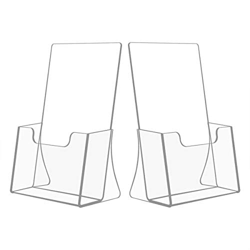 NIUBEE Acrylic Bi-Fold Brochure Holder 8.5 x 5.5, Flyer Holder Stand,2 Pack - size: 8.5" x 5.5", style: 2 Pack