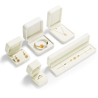 Oirlv White Velvet Earring Box，Dangle Earring Stud Holder Boxes - style: Earring Box
