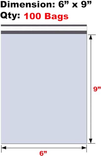 iMBAPrice 100 - 6X9 Premium Matte Finish Self-Sealing Non-Padded White Poly Mailers/Mailing Envelopes/Bags (iMBA-1PM-100) - size: 6x9, style: One Pack