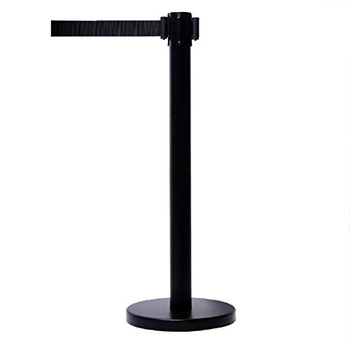 VIP Crowd Control Retractable Belt Stanchion Queue Safety Barrier Set, 36" Ht, 78" Black Belt (2 Posts) - color: 2 Posts Black Belt
