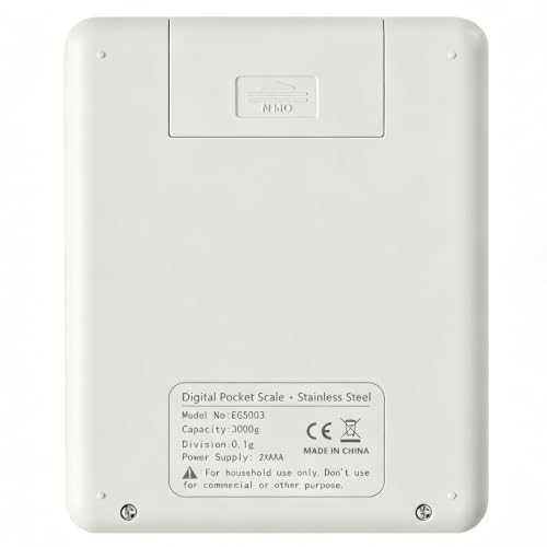 3000g Digital Touch Pocket Scale 0.01oz Resolution 2 AAA Batteries Included