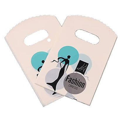 Joyhey 100 Count Small Plastic Merchandise Bags - 3.5x5.9 Inch Shopping, Retail, Gift Bags With Die Cut Handles - Fashion Dress (More Patterns Available) - color: Fashion Dress
