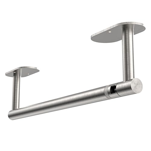 RUACQ Paper Towel Holder Under Cabinet, Stainless Steel, Silver - color: Sliver, size: Standard - Oval