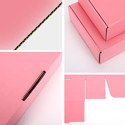 7x5x2 inch Pink Shipping Boxes for Small Business- Set of 25 - color: Pink, size: 7x5x2