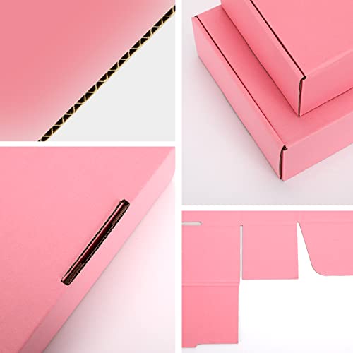 6x4x4 inch Pink Shipping Boxes for Small Business- Set of 25 - color: Pink, size: 6x4x4