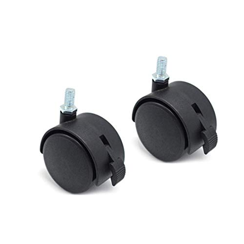 Furniture Replacement Casters,4 Pcs M8 Swivel Stem Casters with Locking Brake, 5/16 Inch Stem Diameter