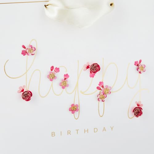 Hallmark Signature 7" Medium Birthday Gift Bag with Tissue Paper (Pink Flowers) - size: 1 count (Pack of 1), style: Pink Flowers