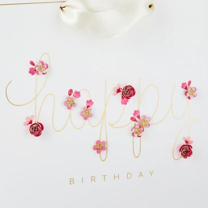Hallmark Signature 7" Medium Birthday Gift Bag with Tissue Paper (Pink Flowers) - size: 1 count (Pack of 1), style: Pink Flowers