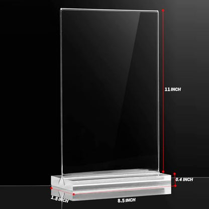 24 Pack 8.5 x 11 Inches Acrylic Sign Holder Clear T Shaped Sign Holder Table Menu Display Stand Double Sided Picture Flyer Sign Holder for Office Store Restaurant Hotels (24, 8.5 x 11 Inches) - size: 8.5 x 11 Inches