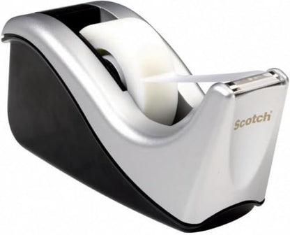 Scotch Desktop Tape Dispenser, Silvertech Two-Tone (C60-ST) (Pack of 12) - size: 1 Count (Pack of 12)