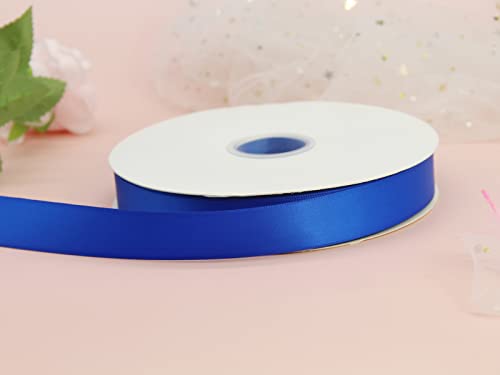 1" Royal Blue Double Face Satin Ribbon 100yd for Gifts - color: Royal Blue, size: 1 inch