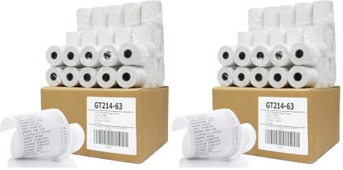 (50) Thermal Paper Rolls 2-1/4 X 63 Ingenico ICT 200 220 250 FD400 Vx520 (Pack of 2) - size: 2 1/4" X 63' (Pack of 2)