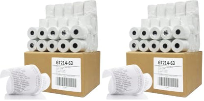 (50) Thermal Paper Rolls 2-1/4 X 63 Ingenico ICT 200 220 250 FD400 Vx520 (Pack of 2) - size: 2 1/4" X 63' (Pack of 2)