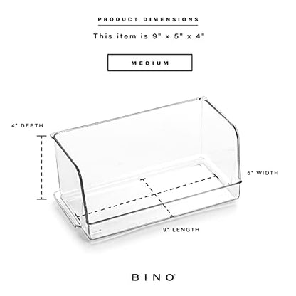 BINO | Stackable Plastic Storage Bins, Medium | THE MYRIAD COLLECTION | Multipurpose Bins | Pantry Organizers And Storage | Home Organization Containers | Clear Plastic Fridge Bin | Freezer Organizer
