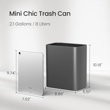 Cesun Small Bathroom Trash Can, 2.1 Gallons, Under Sink Wastebasket, Gray - color: Gray