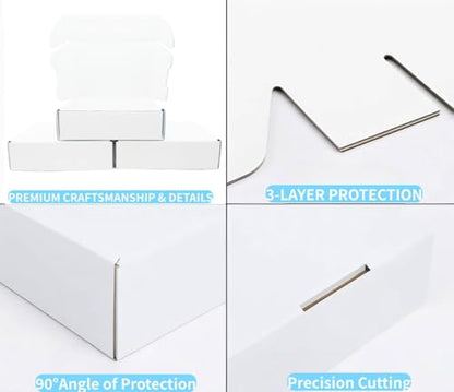 9x6x2 Inches White Corrugated Cardboard Shipping Boxes Set of 2 - size: 9x6x2 inch 2 Pack
