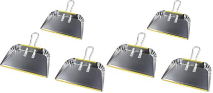 6-Pack 17" Heavy Duty Metal Dust Pans, Wide Dustpans for Household, Easy to Assemble - size: 3 Count (Pack of 2)