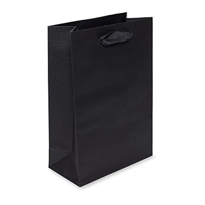 Prime Line Packaging Black Paper Gift Bags, 6x3x9 Retail Bags, 50 Pack - size: 1 Count (Pack of 50)