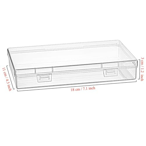 Goodma 6 Pieces Rectangular Empty Mini Clear Plastic Organizer Box - size: 180 x 110 x 30 mm