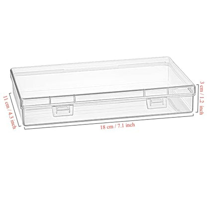 Goodma 6 Pieces Rectangular Empty Mini Clear Plastic Organizer Box - size: 180 x 110 x 30 mm
