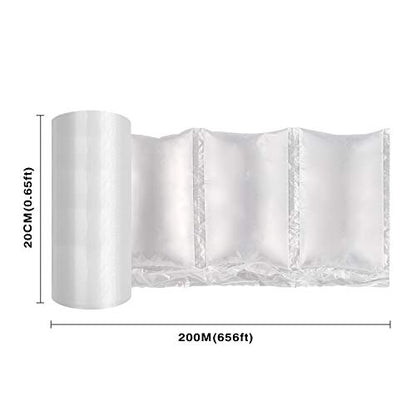 JZBRAIN Air Cushion Film 72002 Air Pillows Air Bubble Bags Wrap Packing Roll, 1 Roll 200mm X 100mm X 200m X 0.02mm Air Cushion Films ONLY Compatible with JZBRAIN Air Cushion Machine (2 Rolls) - size: 72002-2 Rolls