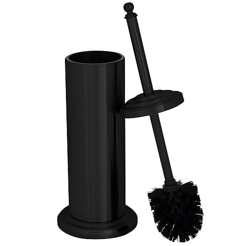 Bath Bliss Trash Can, Toilet Brush and Plunger 3 Piece Bathroom Set in Matte Black - color: Matte Black