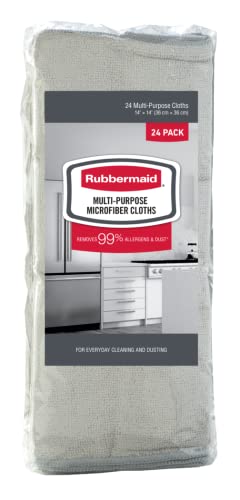 Rubbermaid Microfiber Cloth Towels 24 Pack 14"x14" Non-Scratch Reusable/Washable for Cleaning/Wiping/Polishing for Home/Kitchen/Car - size: 24-Pack