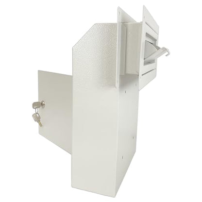 Locking Door Drop Box, Anti-Fishing Mail Slot with Rear Access - color: White, size: Medium