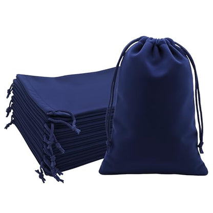 Mandala Crafts 6x9 Navy Blue Jewelry Gifts Favors Velvet Drawstring Bags - color: Navy Blue 6X9 Inches, size: 1 Count (Pack of 50)