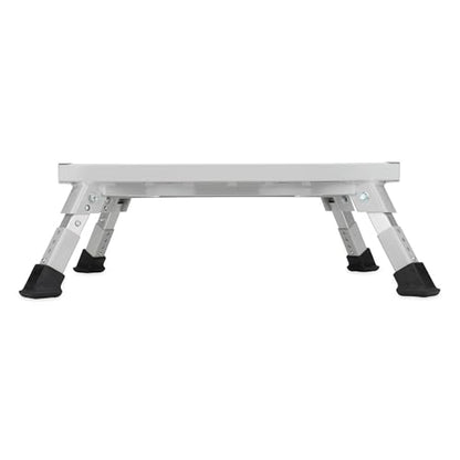 Camco Folding Aluminum Step Stool, Adjustable Height for RV and Trailers, Silver - Lightweight, Foldable, and Heavy-Duty Stepping Platform for Home and Camping - style: Adjustable Step