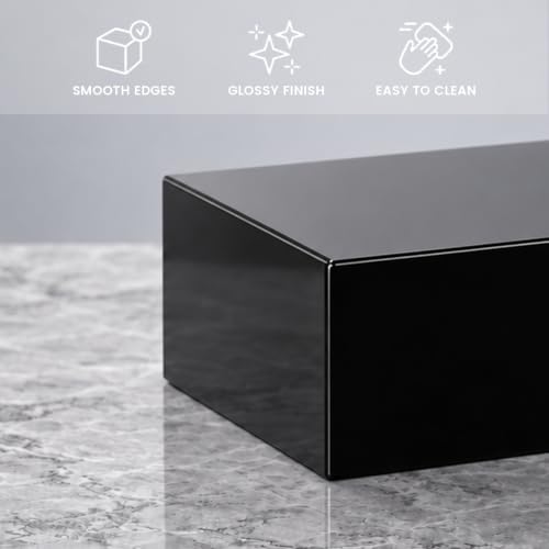 Oirlv Solid Wood Minimalism Style Jewelry Display Stand Showcase Jewelry Organizer Black Square Holder (SM05305) - color: SM05305