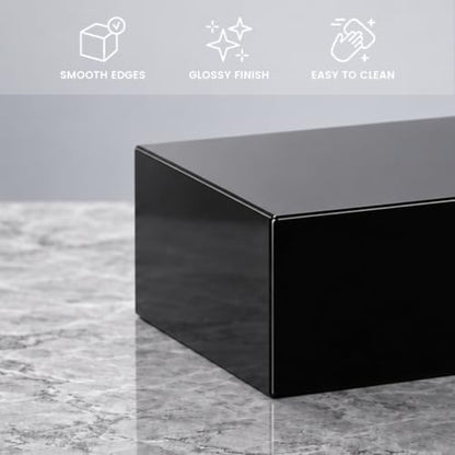 Oirlv Solid Wood Minimalism Style Jewelry Display Stand Showcase Jewelry Organizer Black Square Holder (SM05305) - color: SM05305